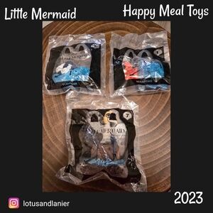 Little Mermaid Happy Meal Toys Sebastion, Flounder, Scuttle NEW